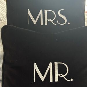 GANZ Black and White MR. & MRS. Pillows throw pillows